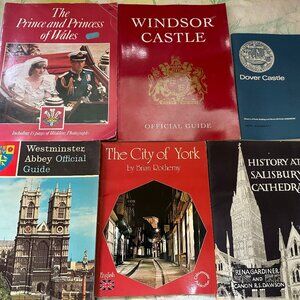 Lot of 6 Vintage United Kingdom Guide Books Princess Diana York Salisbury Dover